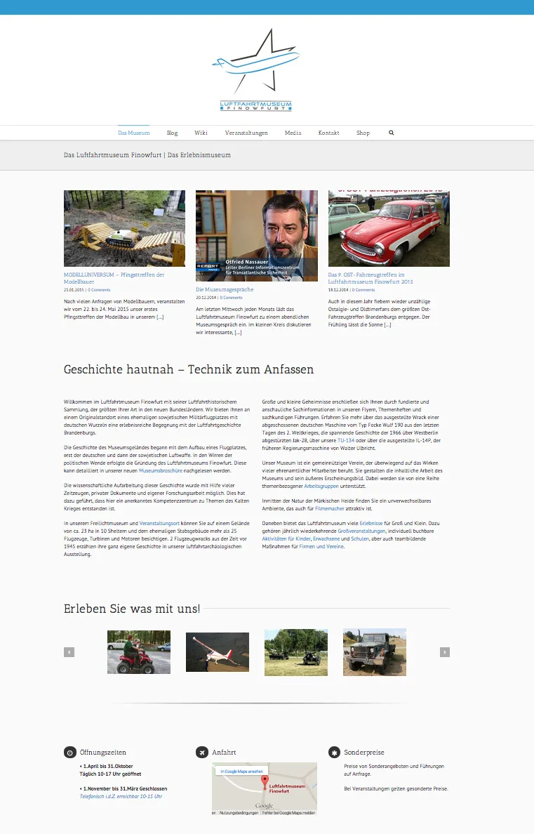 Historische Website des Luftfahrtmuseums Finowfurt